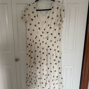 Maurices White and Blue Floral Midi Dress